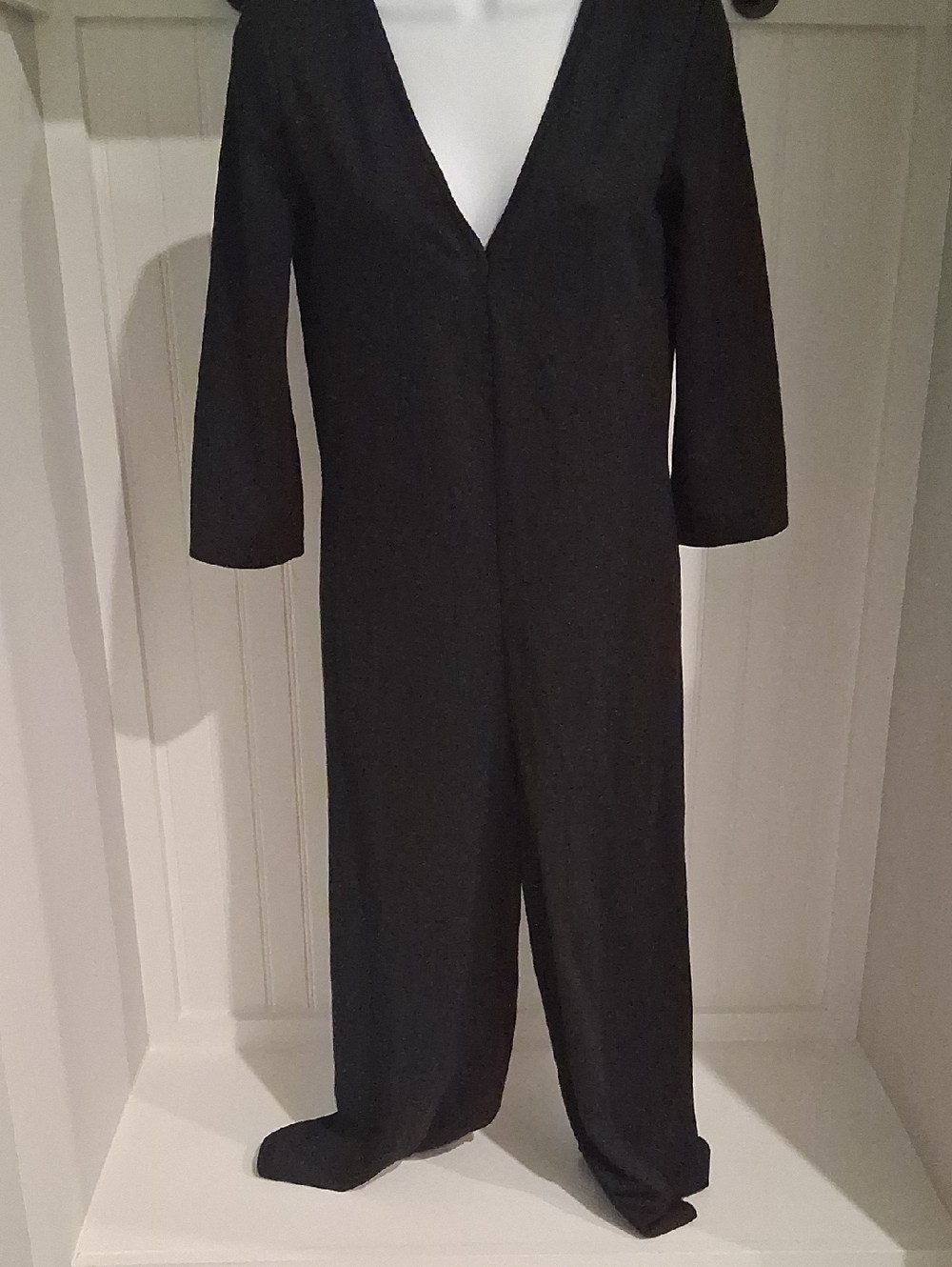 Zara Black One-Piece Romper - Classic V-Neck